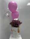 Purple Whisper Wax Flower Box with Balloons - Image 2