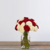 Ruby & White Rose Vase