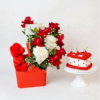 Rose Box with Cake & Teddy - Image 2